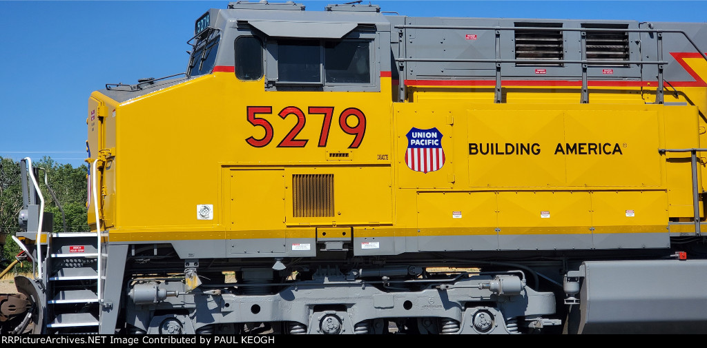 Close Shot of the Nose and Cab Section of UP 5379